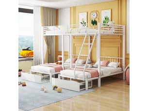 Lit superposé 90x140/200 cm <strong></strong> <strong></strong> coloris blanc