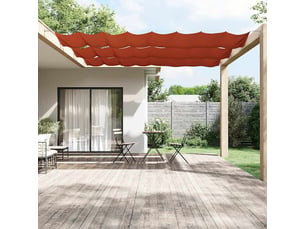 Auvent vertical pour balcon et terrasse terre cuite 60x1000 cm tissu oxford