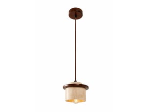 Suspension design en travertin et bois effet noyer iris