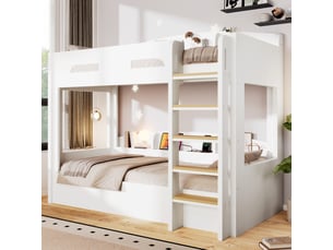 Lit superposé 90x200 cm <strong>SWEIKO</strong>  <strong></strong> coloris blanc