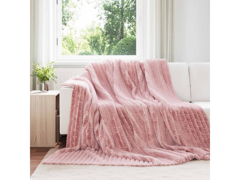 Plaid canapé rose 270x240 cm 1.38 kg polaire - Conforama B