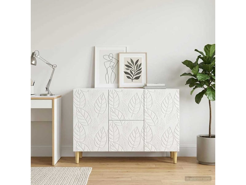Buffet - bahut - meuble de rangement blanc brillant 89 x 34,5 x 60 cm bois d'ingénierie - Conforama C