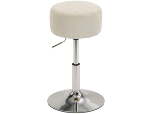 Tabouret de coiffeuse en chenille, tabouret de bar réglable en hauteur 51-66 cm, tabouret de maquillage pivotant, crème