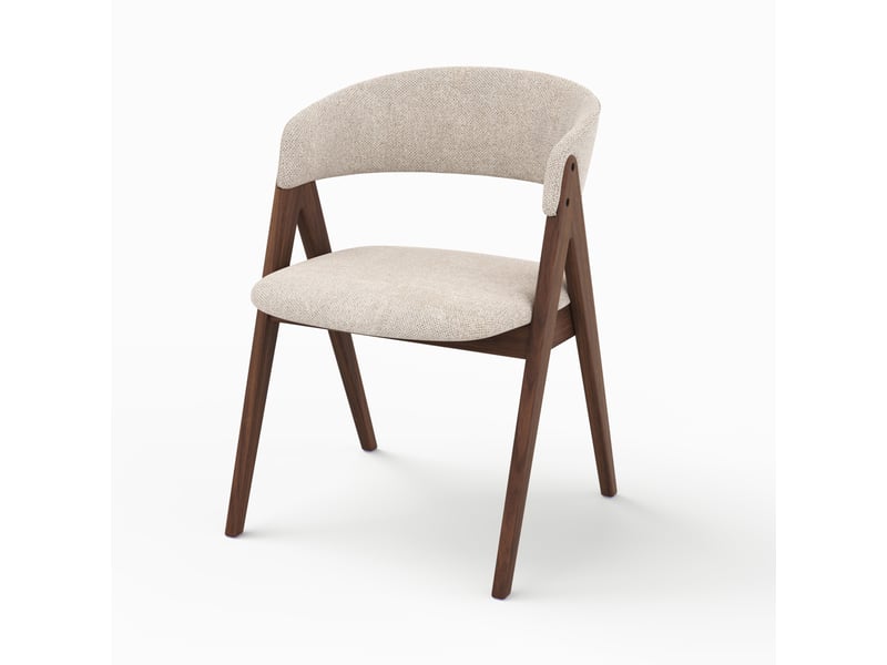  Chaise en bois foncé et tissu beige foncé-isis Isis - Conforama A