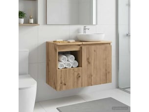 Armoire de salle de bain, meuble de rangement chêne artisanal 30x41x50 cm