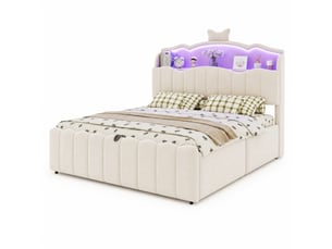 Lit coffre 140x200 cm HAVRYA   coloris beige