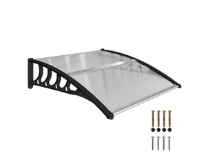 Auvent extérieur en polycarbonate transparent pour portes et fenêtres, 103 x 96,5 x 27 cm, transparent