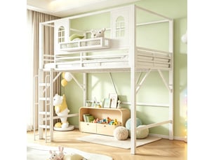 Lit mezzanine 90x200 cm <strong></strong>  <strong>evarich</strong> coloris blanc