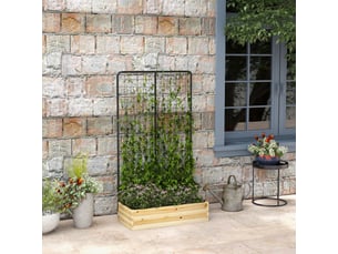 Jardinière avec treillis - bois naturel - treillis pour plantes grimpantes