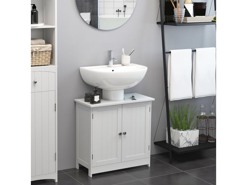  Meuble sous lavabo blanc avec découpe en u, 60 x 30 x 60 cm  - Conforama C