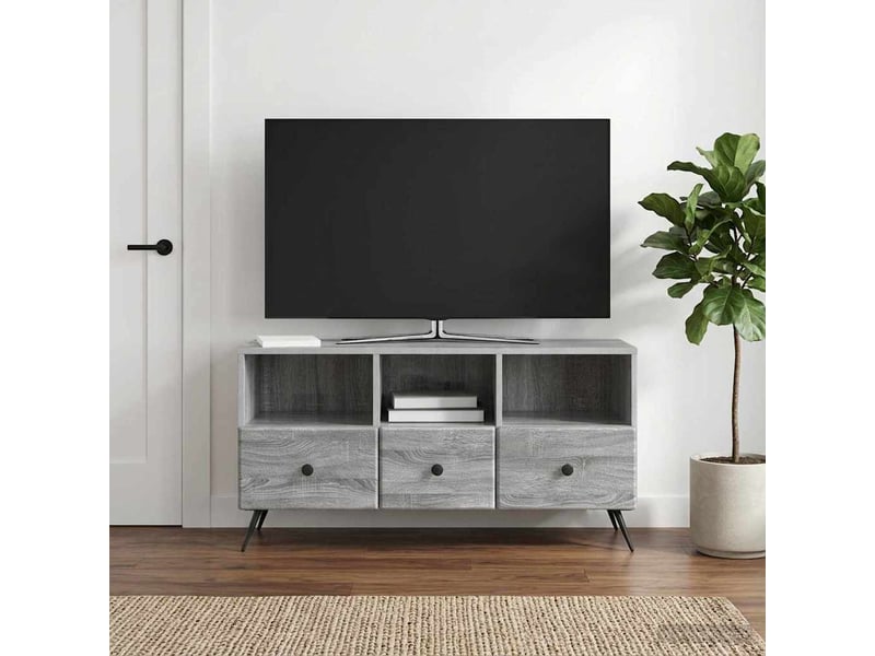  Meuble tv - banc tv - meuble de rangement sonoma gris 102 x 34,5 x 50 cm bois d'ingénierie  - Conforama D