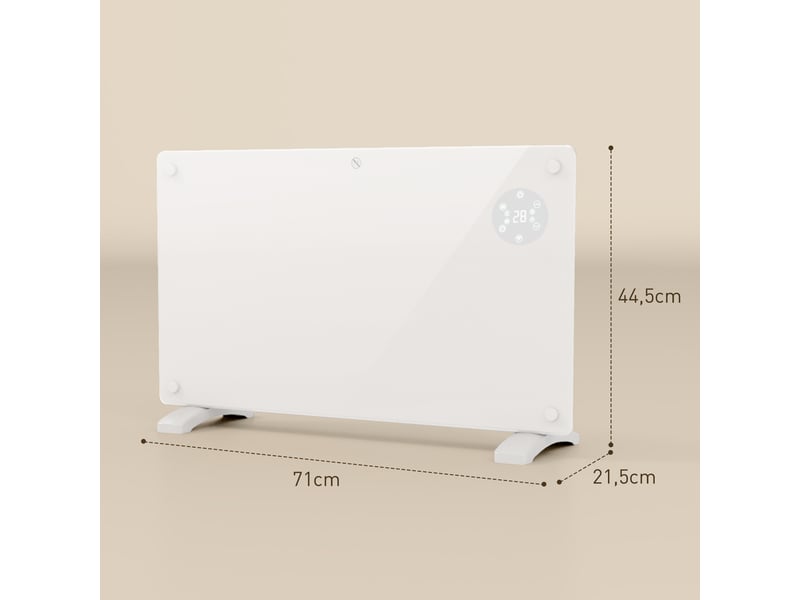 Radiateur électrique au sol ou mural 1500w affichage led, minuterie 24 heures ou hebdomadaire, thermostat, télécommande - Conforama E