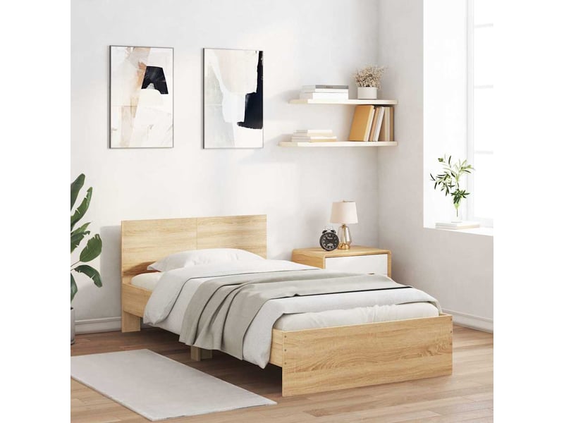  Lit simple- lit adulte -  cadre de lit sans matelas avec lumières led 100x200 cm  - Conforama C