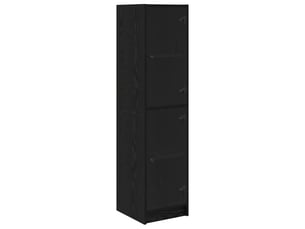Buffet - haut armoire chêne noir 35 x 37 x 142 cm bois d'ingénierie