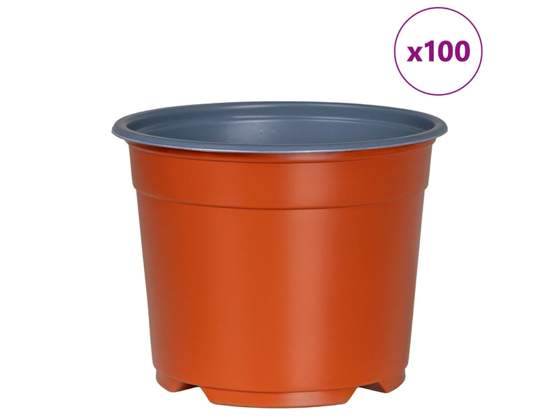  Jardinière - pot à fleurs rond 100 pcs terre cuite ø 10 x 8 cm plastique  - Conforama D