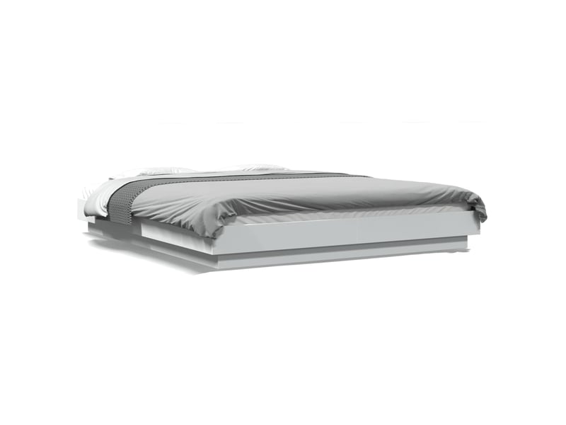 Lit double- lit adulte -  cadre de lit sans matelas blanc 150x200 cm  - Conforama A