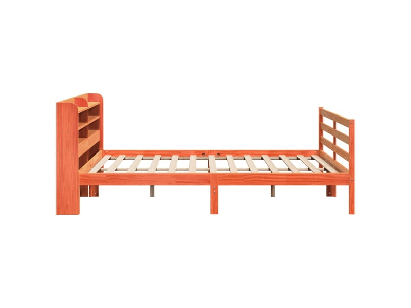  Lit double- lit adulte -  cadre de lit sans matelas  marron 200x200cm bois pin massif  - Conforama D