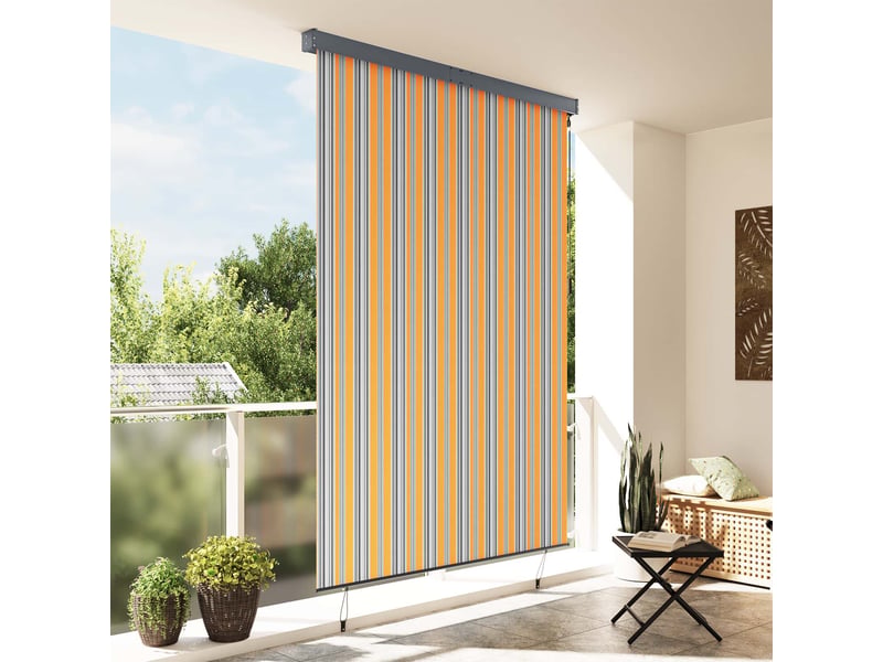 Store enrouleur, store à rouleau jaune et bleu 180 x 250 cm tissu et aluminium cf45280 - Conforama C