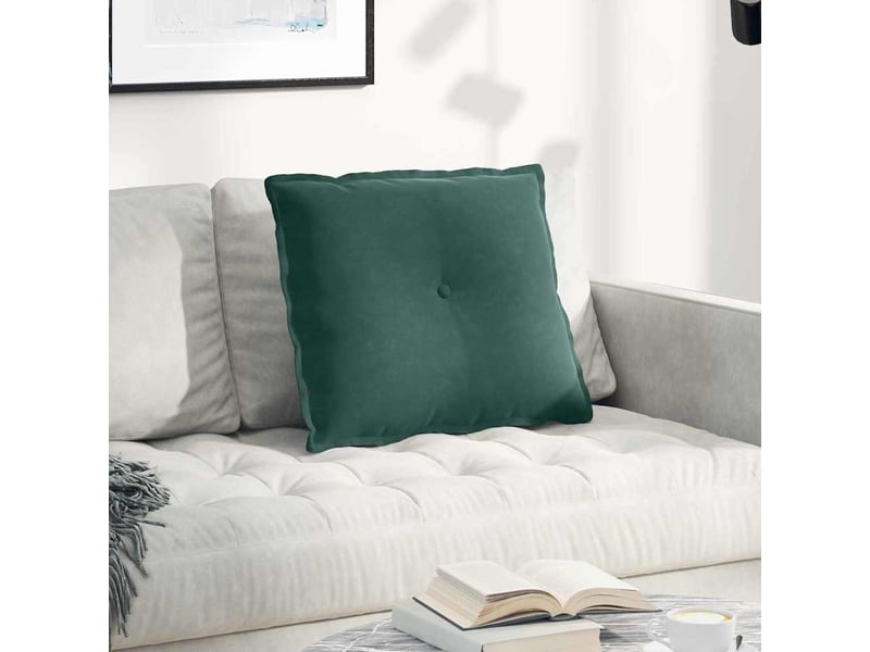 Coussin de dos, coussin de dossier vert foncé 60 x 50 cm tissu en velours côtelé cf55096 - Conforama B