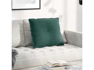 Coussin de dos, coussin de dossier vert foncé 60 x 50 cm tissu en velours côtelé cf55096