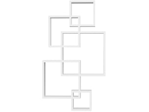 Étagère murale 49,5 x 10,2 x 86 cm blanche en bois, 9 compartiments, pose horizontale ou verticale