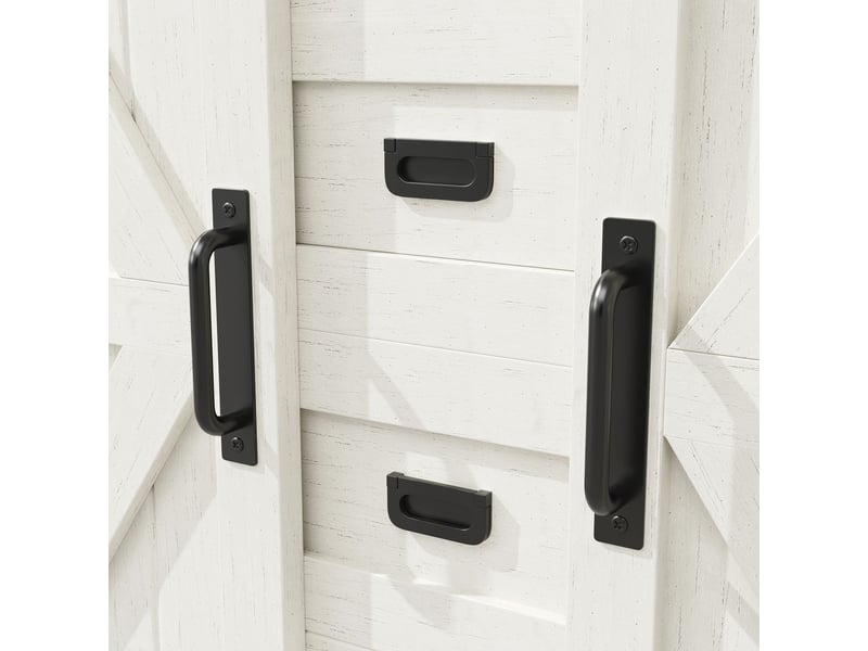  **buffet cuisine 120x40x180, haut buffet portes coulissantes, led intégrées, noirblanc**  - Conforama D