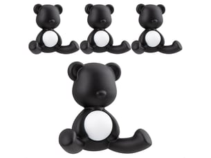 Patère murale porte manteau, 4 crochet mural double moderne petit ours, manteau pour entrée chambre salle de bain, noir