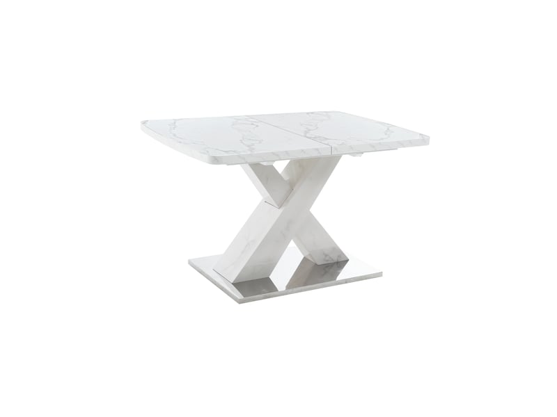  Table à manger extensible 160 x 80 cm en mdf et métal  - Conforama W