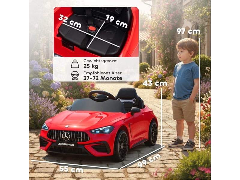  Voiture électrique enfant 99x55x43 cm mercedes-amg rouge  - Conforama D