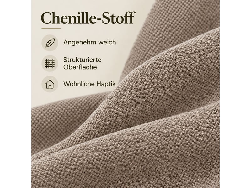  Lot de chaises 4 pièces style moderne chaise repas structure en métal assise confortable tissu respirant en chenille coloris taupe  - Conforama D
