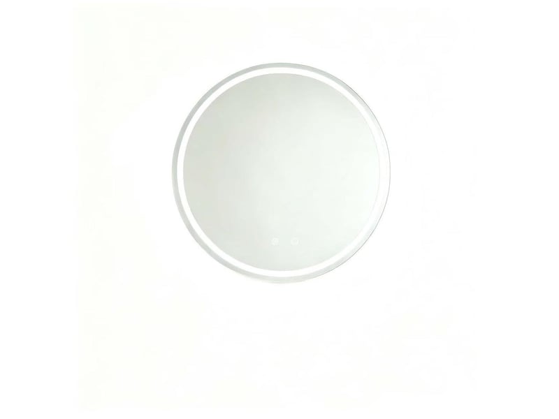  Miroir de salle de bain rond mural 60 x 60 x 3 cm, éclairage réglable, antibuée, argenté  - Conforama A