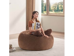 Pouf 90x90x50 cm pliable marron café