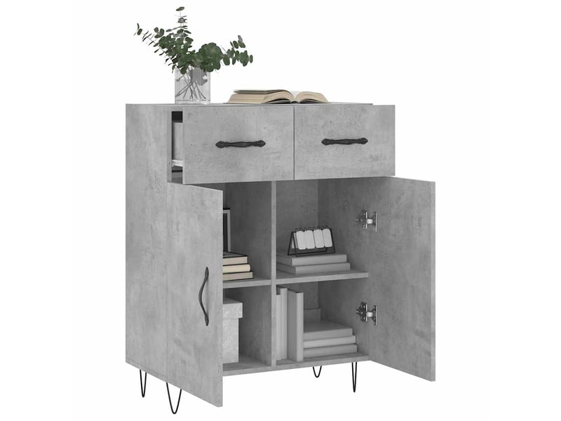  Buffet - bahut - meuble de rangement gris béton 69,5x34x90 cm bois d'ingénierie  - Conforama D
