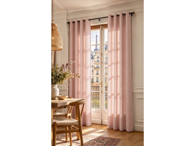  Lot de 2 rideaux à œillets 140 x 240 cm victoria fils teints jacquard  - Conforama A