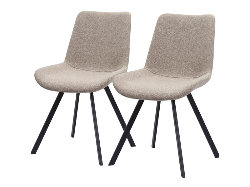  Lot de 2 chaises de salle à manger pivotantes,54x59x90 cm,tissu et métal,kaki  - Conforama A