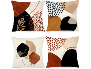 Lot de 4 housse de coussin - lot de 4 40 x 40 cm housse de coussin, housse coussin en lin coussin de canapé moderne boho motif abstrait pour chambre extérieur housse oreiller, blanc