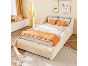 Lit simple 90x200 cm <strong></strong>  <strong>Fay Lum</strong> coloris beige
