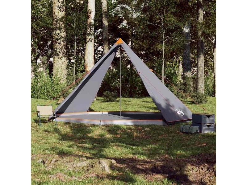  Tente de camping, tente familiale tipi 8 personnes gris et orange imperméable shl3217  - Conforama C