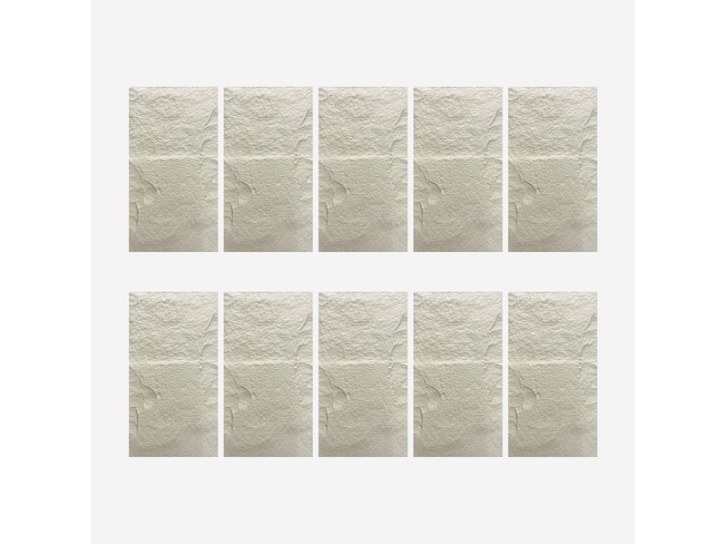Panneaux décoratifs 3d effet pierre en pu, lot de 10, 120x60x3 - blanc - Conforama E