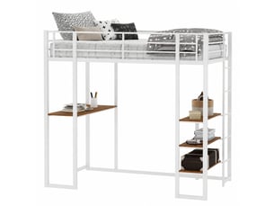 Lit mezzanine 90x190 cm <strong>HAUSS SPOLE</strong>  <strong></strong> coloris blanc