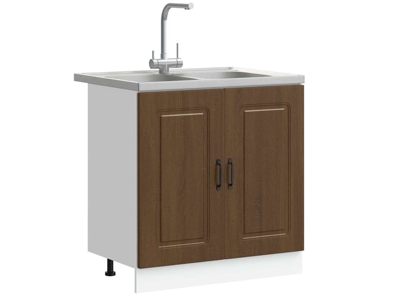  Meuble de rangement, armoire de cuisine kalmar chêne brun 80x46x81,5cm  - Conforama C