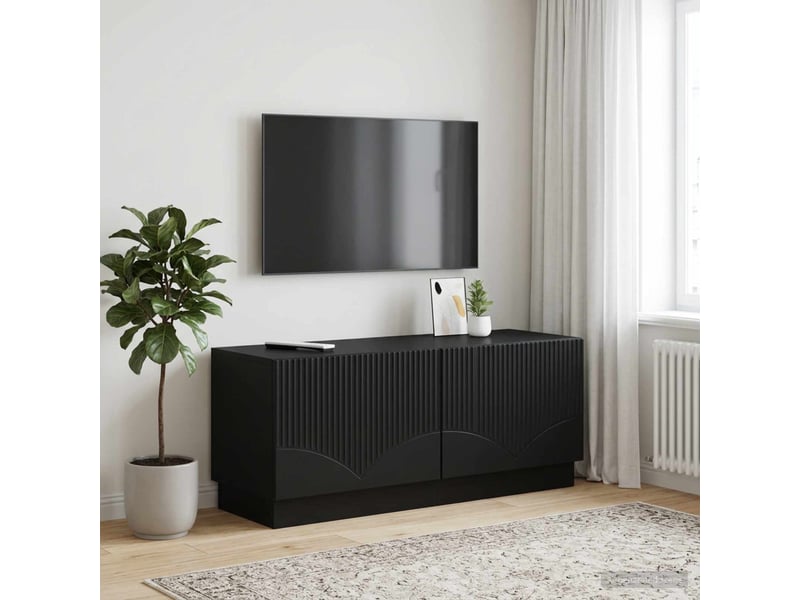  Meuble tv - banc tv - meuble de rangement noir bois d'ingénierie  - Conforama B