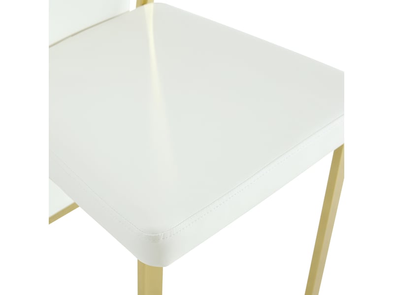 Lot de 2 chaises de salle à manger 44 x 42,7 x 109 cm – blanc et doré – dossier haut en simili cuir pu - Conforama E
