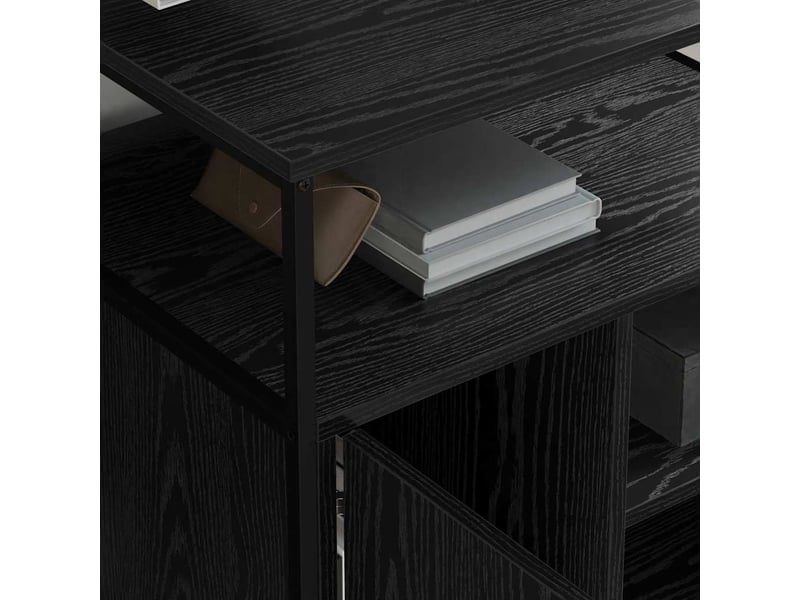 Commode chambre, cabinet avec station de charge 61 x 46 x 67 cm chêne noir  - Conforama D