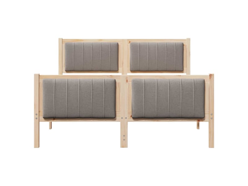  Lit double- lit adulte -  cadre de lit marron et taupe 140 x 200 cm bois massif en pin  - Conforama D