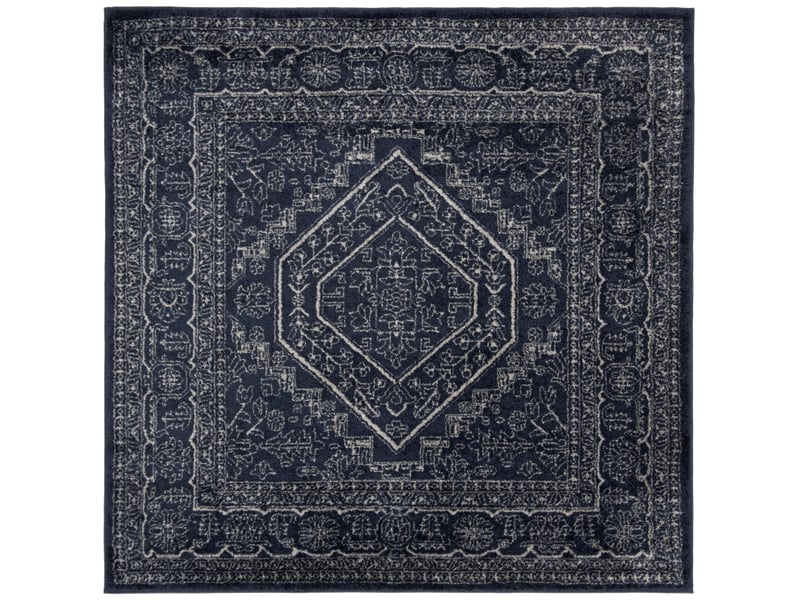  Tapis médaillon en polypropylène bleublanc, 122 x 122 cm  - Conforama A