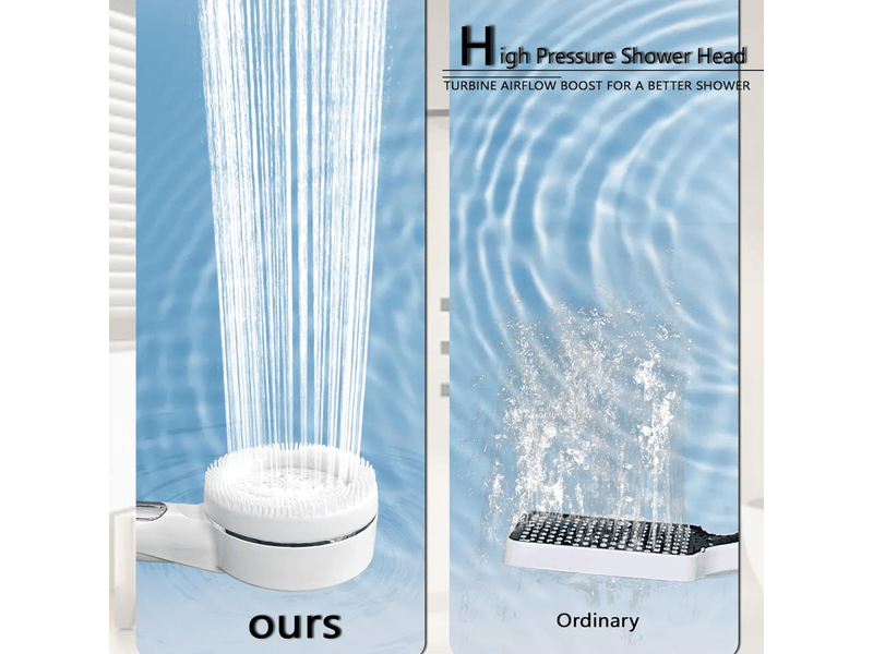  Pommeau de douche haute pression, pommeau de douche à économie d'eau avec flexible de 1,5 m, blanc  - Conforama C