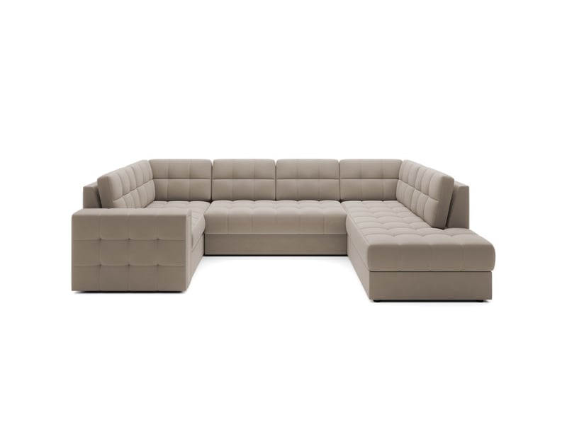  Canapé d'angle convertible monteza beige 299 cm avec coffre et couchage  - Conforama A