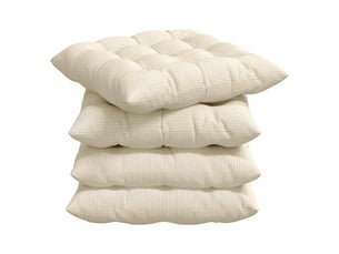 Lot de 4 coussins de siège, coussins décoratifs tissu en velours côtelé crème cf59980
