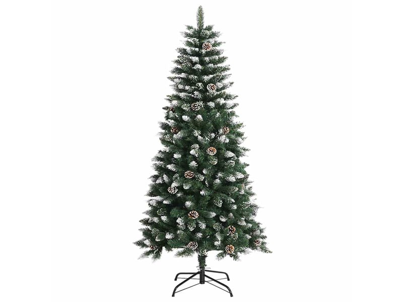  Sapin de noël artificiel, arbre de noël avec support vert 120 cm pvc  - Conforama A